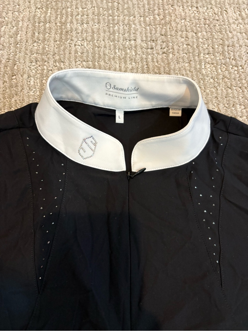 NWOT Samshield Cassandra Crystal Black Show Shirt Size L - Picture 3 of 7